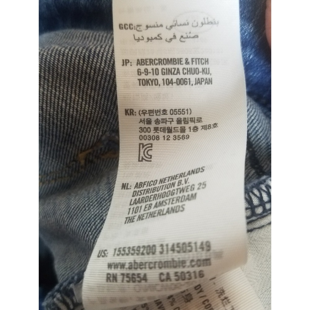 Abercrombie Fitch Jeans Womens SZ 27/4 Blue Skinny Ankle High Rise Distressed - Picture 12 of 12